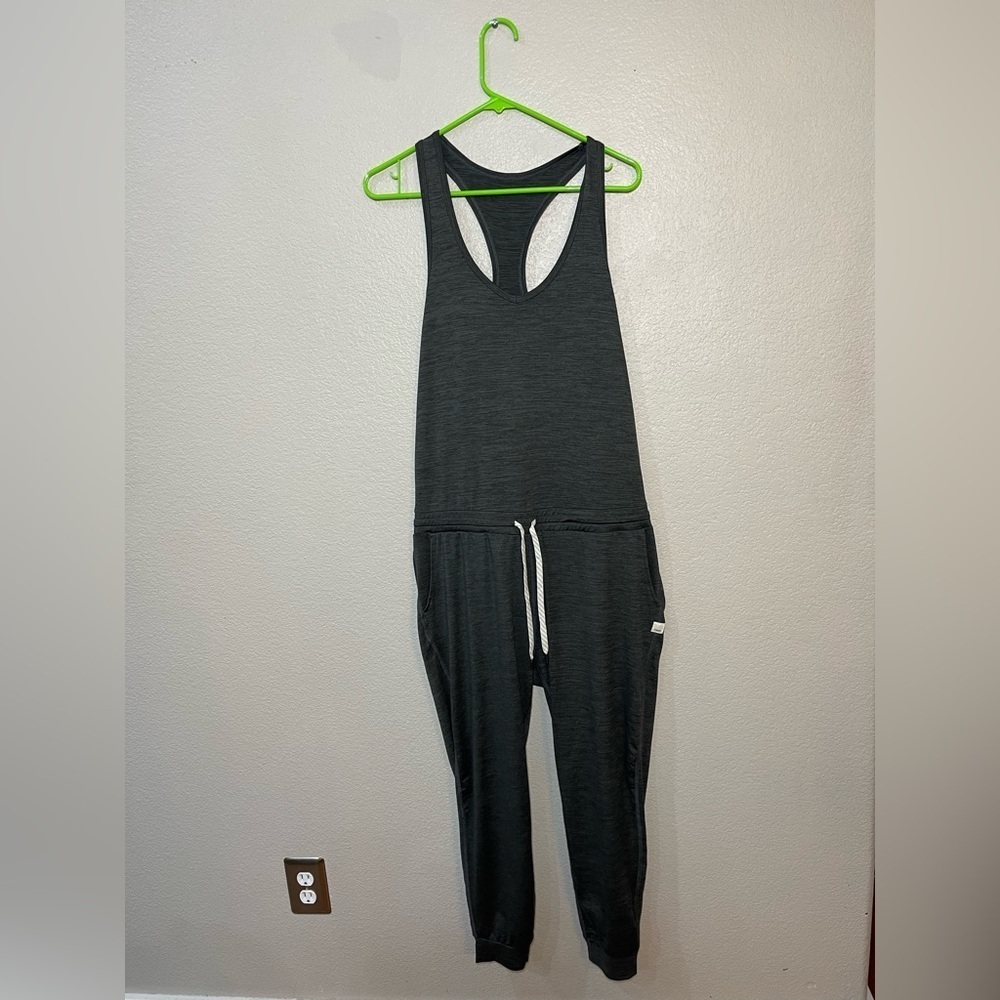 Vuori Sleeveless Jumpsuit green loungewear casual jumper cozy soft jumpsuit